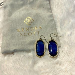 Kendra Scott Gold Elle Drop Earrings in Navy Blue